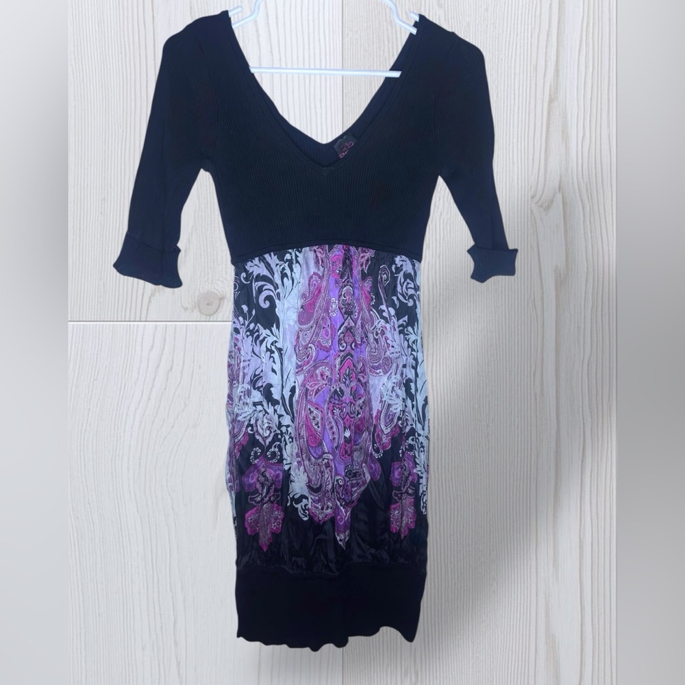 BEBE Women’s Y2K Vintage Paisley Midi Dress - Picture 2 of 10